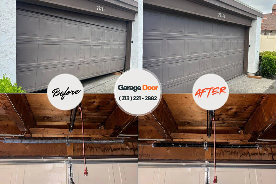 Before and after: garage door repair Rural Valley, PA